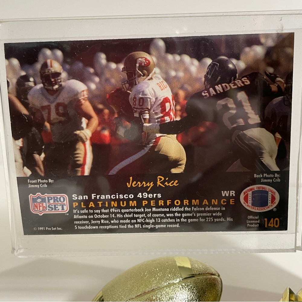 Jerry Rice 1991 Pro Set Platinum Card Display - Picture 6 of 8